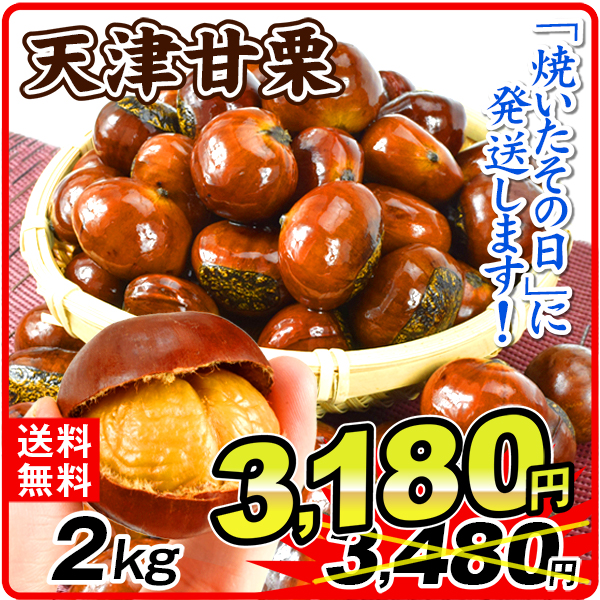 新栗 甘栗 天津甘栗 2kg (1kg×2袋) ★2便でお届け★ くり マロン 栗 焼きたて 無添加 殻付き スイーツ お菓子 送料無料 常温 メール便 加工品 食品