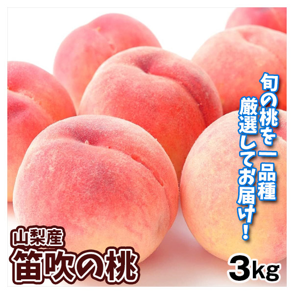もも 3kg 笛吹の桃 山梨産 笛吹 桃 ピーチ 果物 青果 食品 フルーツ 送料無料 食品