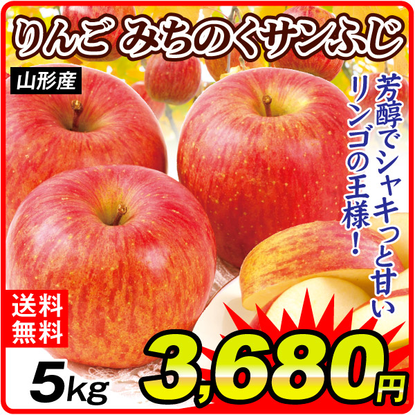 りんご 5kg みちのくサンふじ 山形産 送料無料 食品