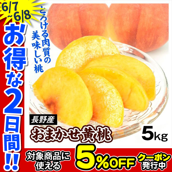 もも 5kg ご家庭用 黄桃 長野産 送料無料 食品