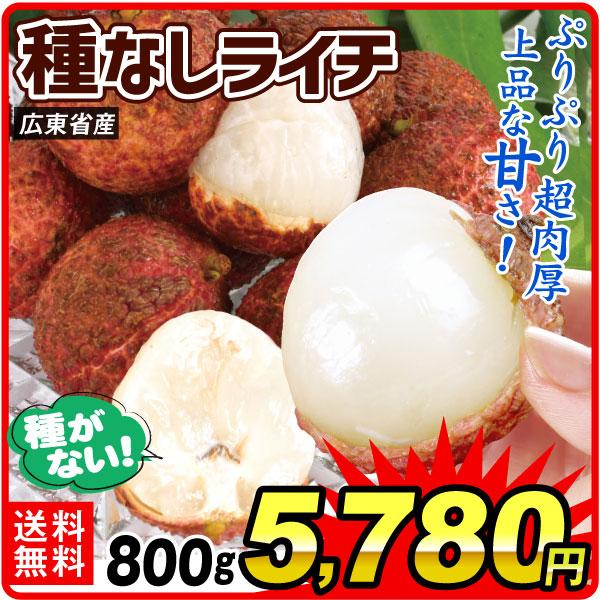 ライチ 800g 種なし生ライチ 広東省産 送料無料 冷蔵便 食品