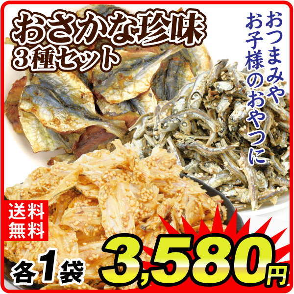 おさかな珍味 3種セット（各1袋） 食品 送料無料 ポスト投函