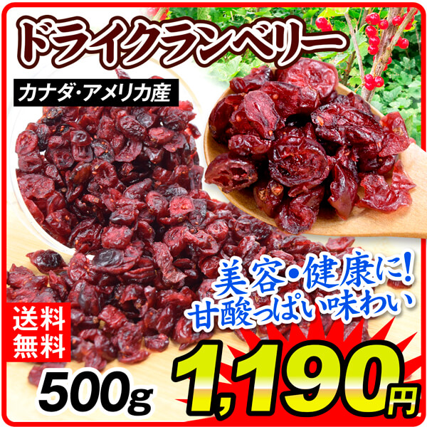 ドライクランベリー 500g カナダ・アメリカ産 ドライフルーツ クランベリー 食品 送料無料 ポスト投函