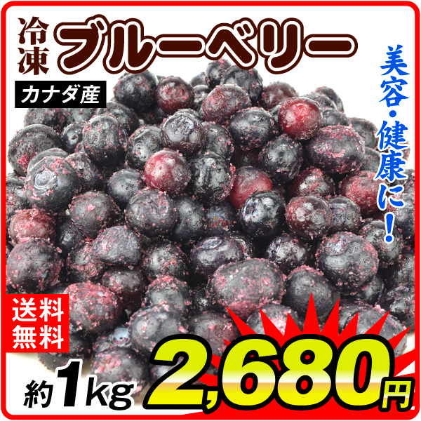 ブルーベリー 冷凍 1kg カナダ産 食品 冷凍便 送料無料 食品