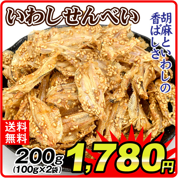 いわしせんべい 2袋 100g×2 小魚 おやつ おつまみ 送料無料 常温 ポスト投函 加工品 食品