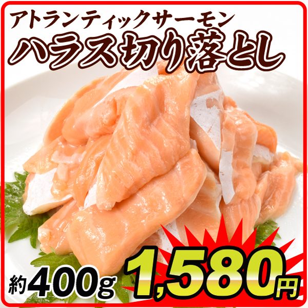 サーモン はらす 切落し 400g（200g×2袋）生食可 アトランティックサーモン 訳あり 冷凍便 食品