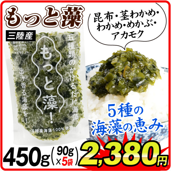 もっと藻 450g（90g×5袋） 昆布 茎わかめ わかめ めかぶ あかもく ネバネバ 冷凍便 食品