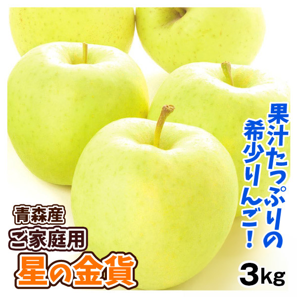りんご 3kg 青森産 ご家庭用 星の金貨 ほしのきんか 希少品種 送料無料 林檎 フルーツ食品 国華園