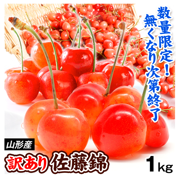 さくらんぼ 山形産 訳あり佐藤錦 1kg ご家庭用 数量限定 送料無料 食品