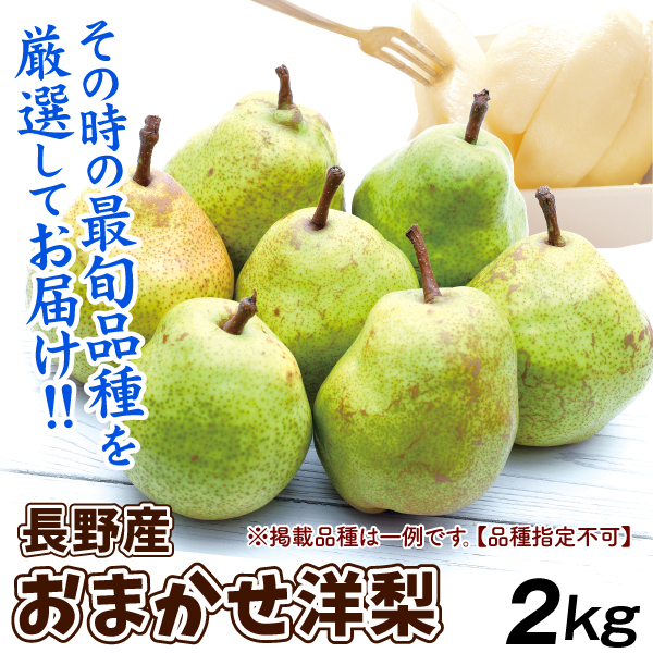 梨 2kg 旬の洋梨 品種おまかせ 長野産 4～8玉 送料無料 食品