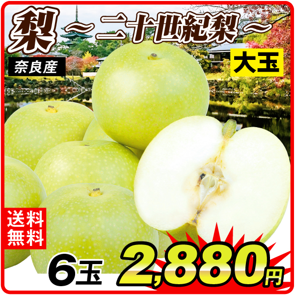 梨 6玉 大玉 二十世紀梨 和梨 奈良産 送料無料 食品