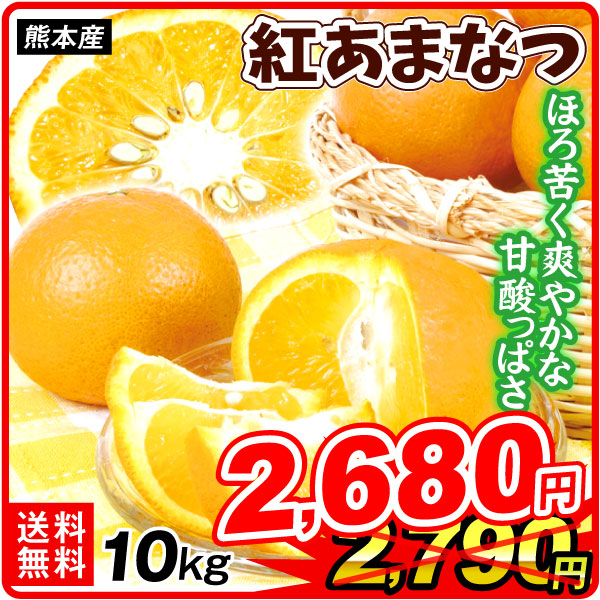 みかん 10kg 紅甘夏 熊本産 ご家庭用 甘夏 柑橘 果物 フルーツ 送料無料 食品
