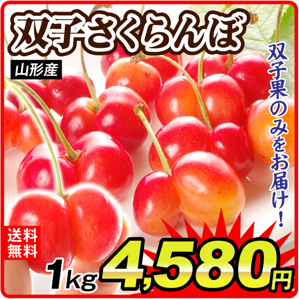 さくらんぼ 1kg 双子 山形産 双子果 佐藤錦 紅秀峰 チェリー 桜桃 訳あり 果物 フルーツ 送料無料 食品