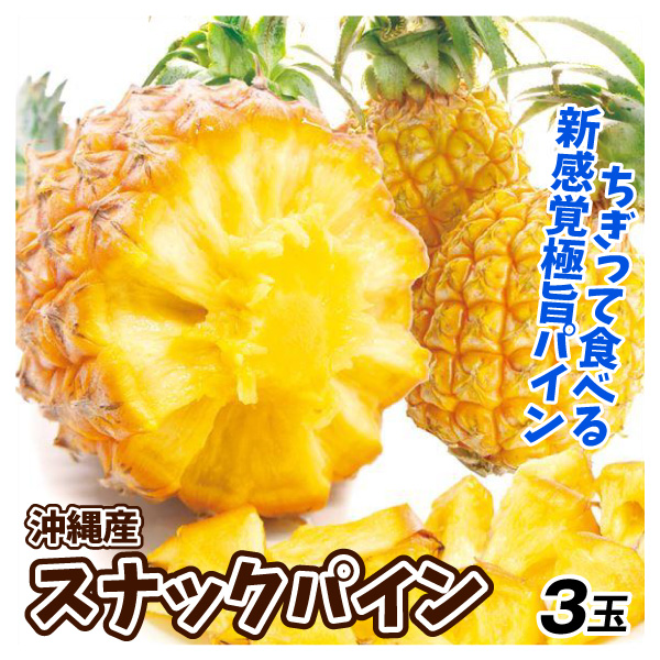 パイナップル 沖縄産 スナックパイン 3玉 送料無料 食品