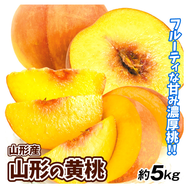もも 大特価 山形の黄桃 約5kg 山形産 ご家庭用 冷蔵便 送料無料 食品