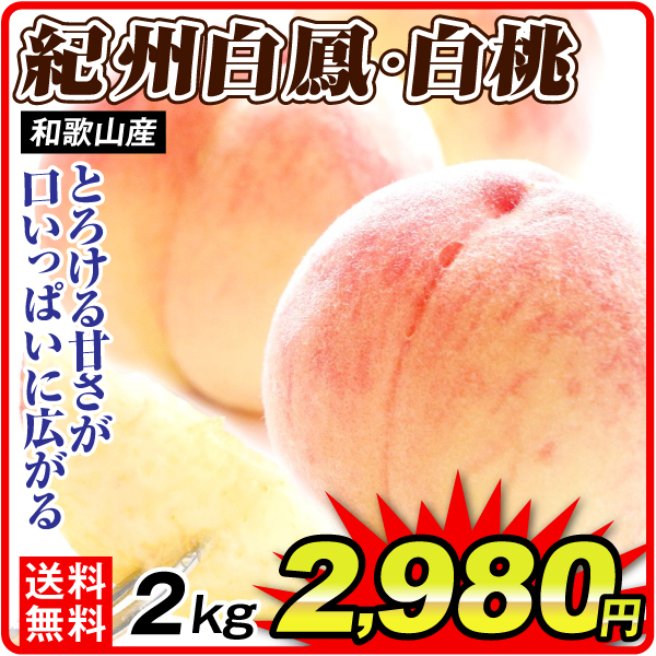 もも 約2kg 紀州白鳳・白桃 和歌山産 送料無料 食品