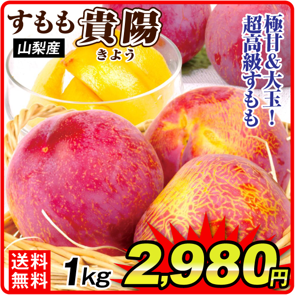 もも 1kg すもも・貴陽 山梨産 送料無料 食品