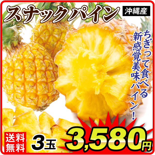 パイン 3玉 スナックパイン沖縄産 送料無料 食品