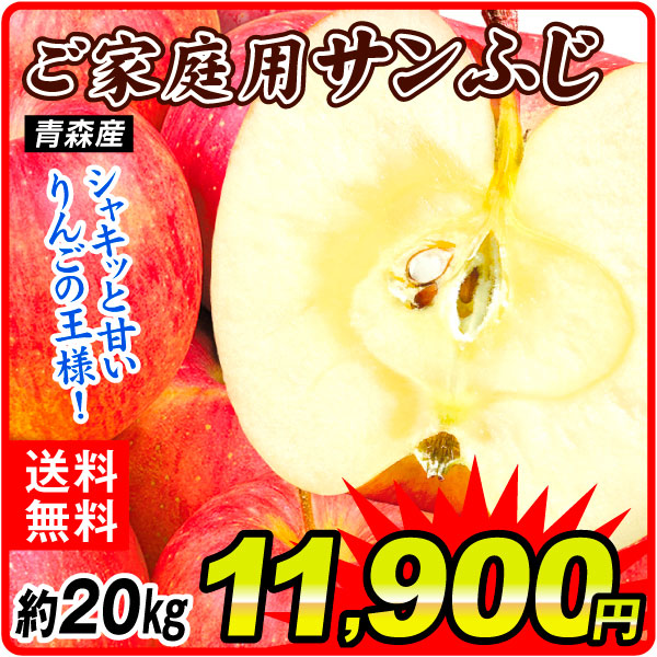 りんご 約20kg ご家庭用 サンふじ 木箱 青森産 送料無料 食品