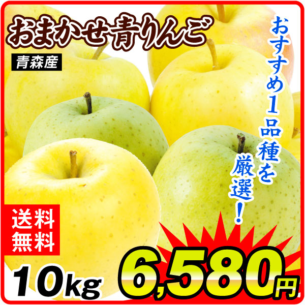 りんご 10kg お買得 おまかせ青りんご 青森産 送料無料 食品