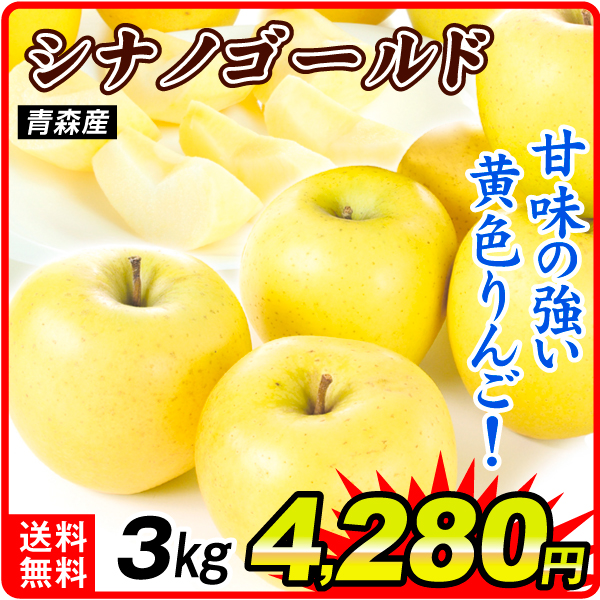 りんご 3kg シナノゴールド 青森産 送料無料 食品