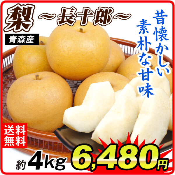 梨 4kg 長十郎梨 青森産 送料無料 食品