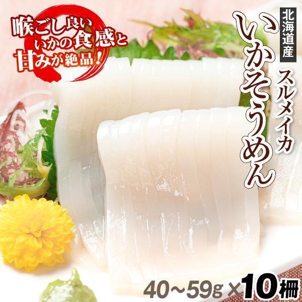 いかそうめん 北海道産 10柵 個包装 400～590g 海鮮丼 冷凍便 食品