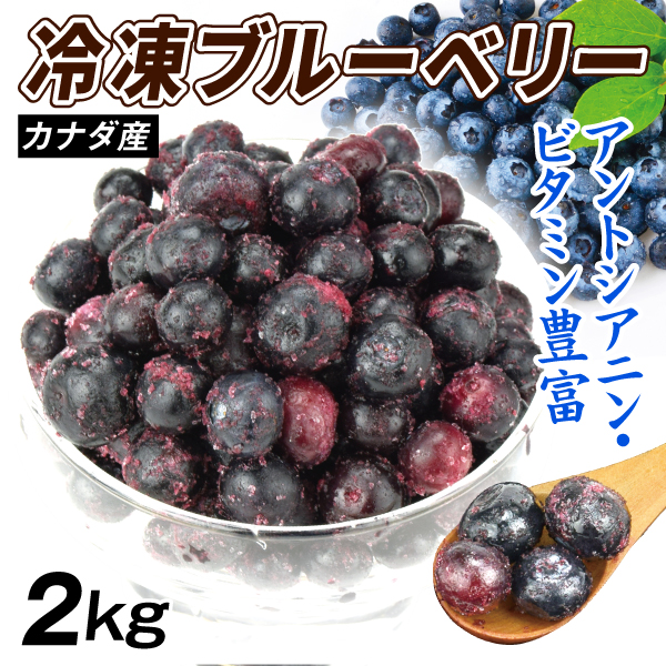 カナダ産冷凍ブルーベリー 2kg 食品 送料無料