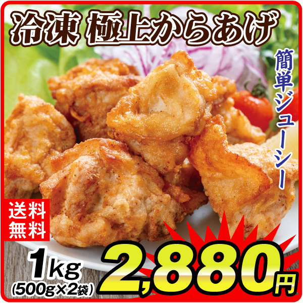 肉加工品 1kg 冷凍極上からあげ（500g×2袋） 冷凍便