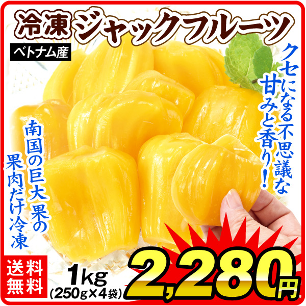 冷凍フルーツ 1kg 冷凍ジャックフルーツ（250g×4袋）ベトナム産 冷凍便 送料無料 食品