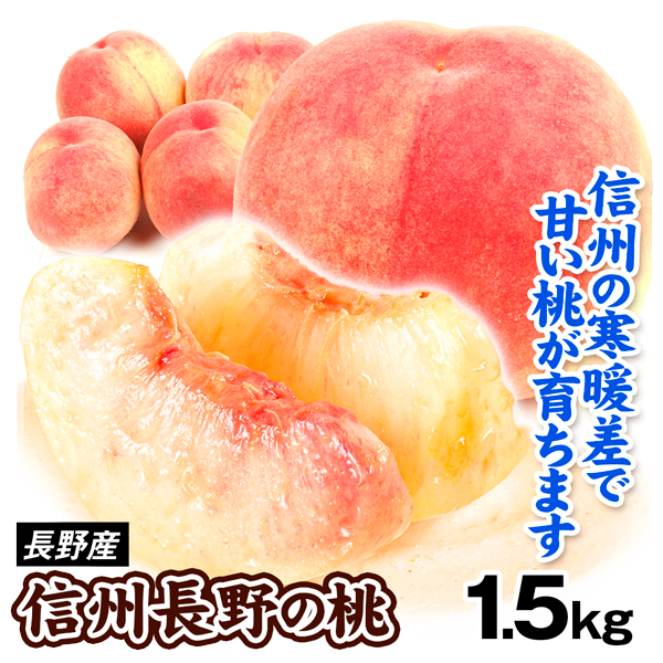もも 1.5kg (4~6玉) 信州長野の桃 長野産 桃 信州 おまかせ 品種 ご家庭用 ピーチ 果物 フルーツ 送料無料 食品