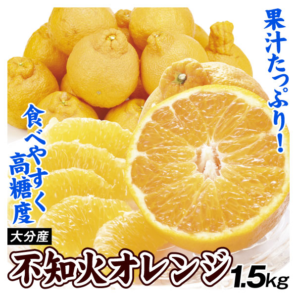 みかん 1.5kg 不知火オレンジ 大分産 しらぬい オレンジ デコ ご家庭用 送料無料 食品