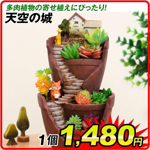 ポリ製鉢 プチオアシス・天空の城 1個 植木鉢 ポリ製 多肉植物 寄せ植え かわいい 女性 プレゼント