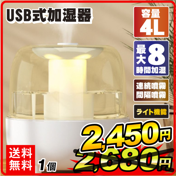 USB電源式加湿器４L　1個