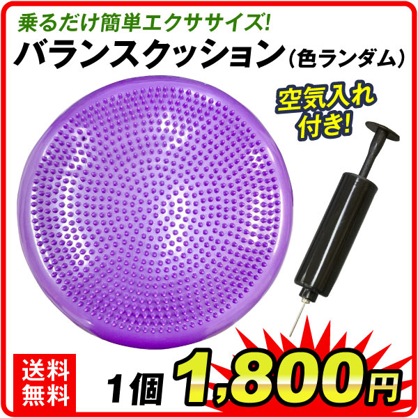 バランスクッション 1個 空気入れ付き 色ランダム バランスディスク バランス運動 エクササイズ ヨガ トレーニング 筋トレ フィットネス