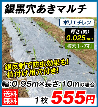 銀黒穴あきマルチ