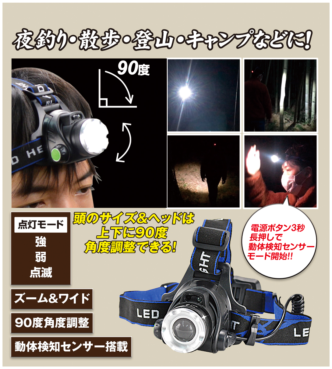 充電式LEDヘッドライト
