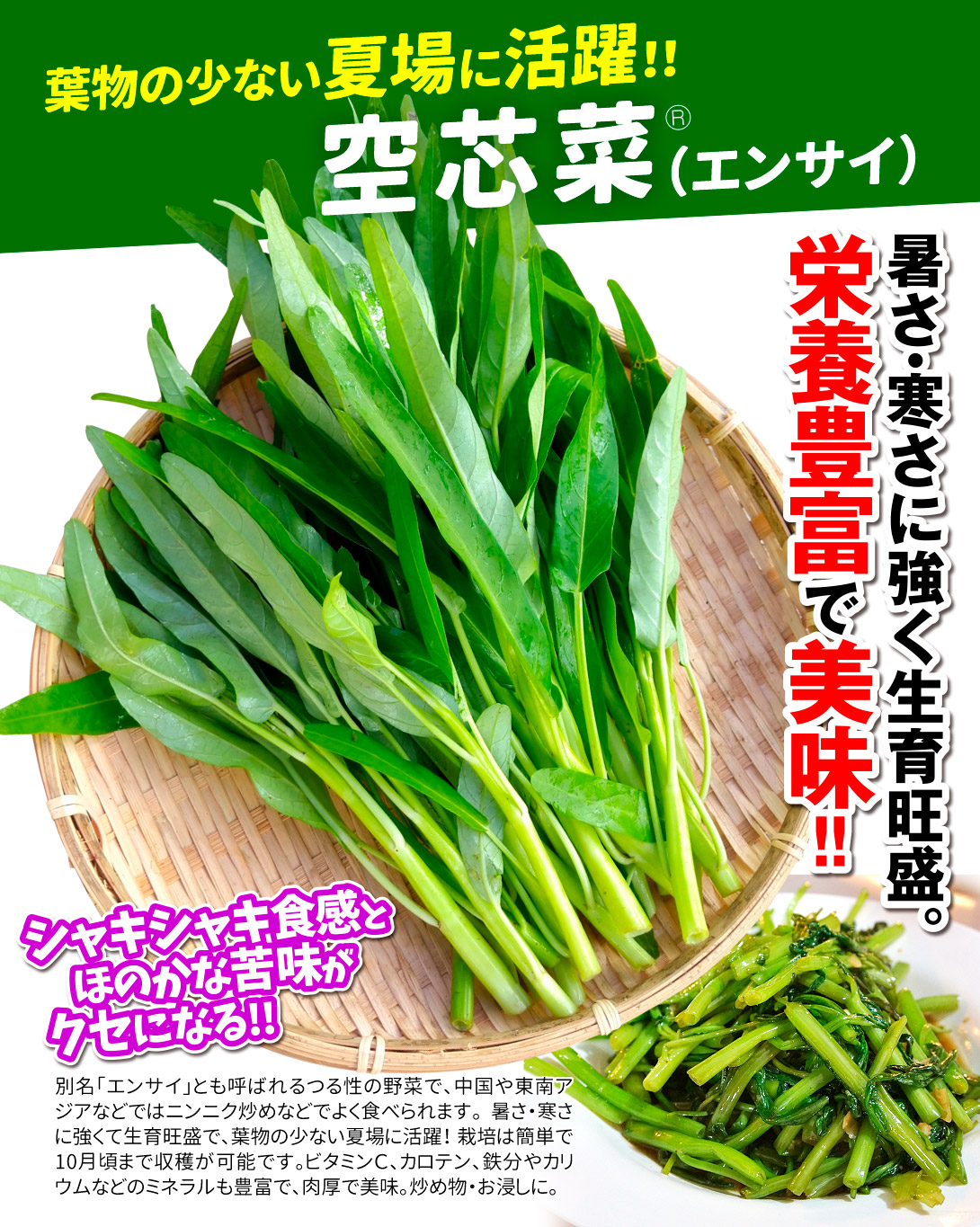 空芯菜・メイン